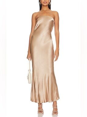 Bec + Bridge moondance strapless dress in sand